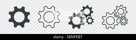 'Icônes d'engrenage - mécanisme, conception industrielle, ingénierie, système' Illustration de Vecteur