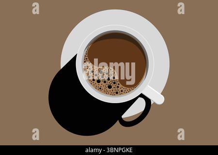 Illustration élégante de tasse à café minimaliste parfaite pour les projets créatifs Illustration de Vecteur