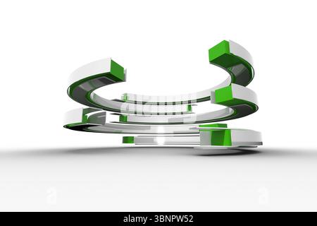 Structure courbe verte et blanche Banque D'Images