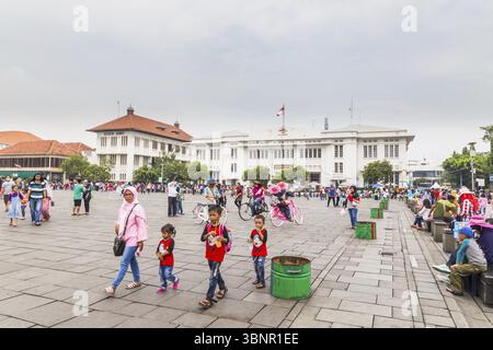 Jakarta, Indonésie - 28 octobre 2017 loisirs sur la place Fatahillah, Kota Tua. Vieille ville de Batavia, Jakarta, île de Java Indonésie, Jakarta Ouest, I Banque D'Images