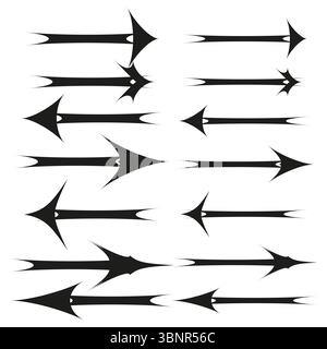 Icônes de flèche droite. Symboles à double tête. Vecteur de direction horizontale. Nettoyer le kit de navigation Illustration de Vecteur