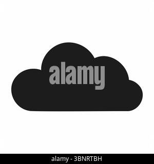 Icône de nuage noir simple sur fond blanc Illustration de Vecteur