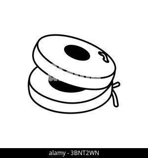 Simple dessin au trait de castanets, un instrument à percussion classique, parfait pour la musique, la danse ou les thèmes espagnols. Illustration de Vecteur