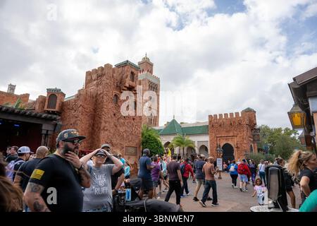 Le Pavillon du Maroc à EPCOT a été conçu pour ressembler à une ville marocaine avec un minaret réaliste. Banque D'Images