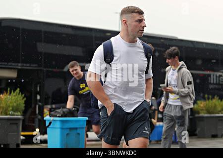 George Williams de Warrington Wolves arrive avant le match de la 17e ronde de Betfred Super League Salford Red Devils vs Warrington Wolves au Salford Community Stadium, Eccles, Royaume-Uni, le 4 juillet 2025 (photo Sam Eaden/News images) Banque D'Images