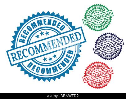 Graphique vectoriel de timbre recommandé pour l'approbation des produits et les visuels d'assurance qualité dans les conceptions marketing Illustration de Vecteur