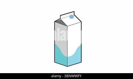 Icône couleur de la boîte de lait. Illustration plate couleur modifiable vectorielle d'une boîte de lait Illustration de Vecteur