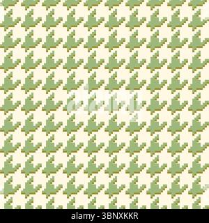 Motif géométrique vert sans couture pied de poule avec ornement pied de poule. Motif graphique monochrome. Fond carré élégant et minimaliste moderne Illustration de Vecteur
