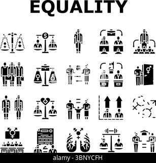 icônes d'autonomisation de l'égalité des sexes définir vecteur Illustration de Vecteur