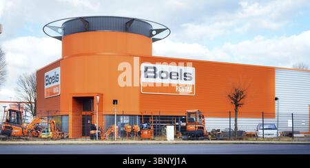 Frechen, Allemagne février 26 2025 : filiale de la société néerlandaise de location d'outils et de machines de construction Boels Rental dans le parc d'activités de Frechen Banque D'Images