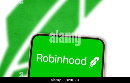 Robinhood Markets application affichée sur le téléphone mobile Banque D'Images