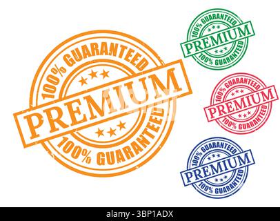 Premium Guarantee Seal vibrant Stamp actifs de marquage Illustration de Vecteur