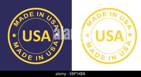 Minimal Made in USA icône ronde avec étoile Illustration de Vecteur
