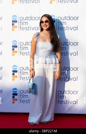 San Valentino Torio, Italie. 04 juillet 2025. Sofia Piccirillo assiste à la photocall le 2e jour du ''Festival du film en plein air 2025'' à San Valentino Torio, Salerne, Italie, le 4 juillet 2025. (Photo de Francesco Luciano/NurPhoto) crédit : NurPhoto SRL/Alamy Live News Banque D'Images