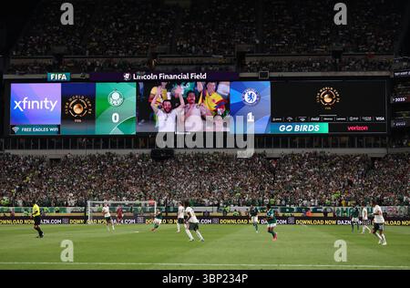 Philadelphie, États-Unis. 4 juillet 2025. Le tableau de bord lors du match de Coupe du monde des clubs se Palmeiras vs Chelsea au Lincoln Financial Field, Philadelphie. Le crédit photo devrait se lire comme suit : David Klein/Sportimage crédit : Sportimage Ltd/Alamy Live News Banque D'Images