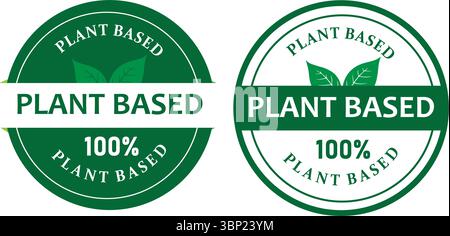 Étiquettes de produits à base de plantes à 100 % pour l'alimentation et l'emballage Illustration de Vecteur
