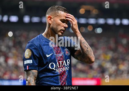 Atlanta, Vereinigte Staaten. 05 juillet 2025. im Bild Lucas HERNANDEZ (Paris SG 21) nach seiner roten Karte/Einzelfoto/Freisteller/FIFA Club World Cup : Paris Saint Germain - FC Bayern Muenchen, Mercedes Benz Stadium AM 05.07.2025/PAS EN VENTE AUX Etats-Unis/dpa/Alamy Live News Banque D'Images