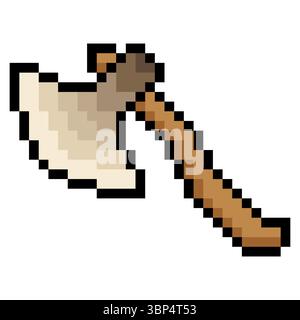 Axe dans le style pixel art Illustration de Vecteur