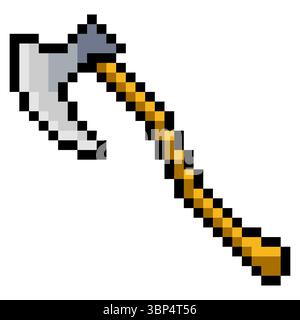 Arme de hache Viking dans le style d'art pixel Illustration de Vecteur