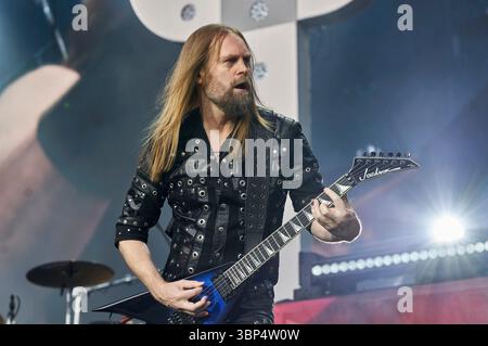 Andy Sneap von Judas Priest live beim 'Scorpions & Friends Coming Home'-Jubiläumskonzert in der Heinz von Heiden Arena. Hanovre, 05.07.2025 Banque D'Images
