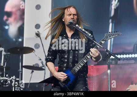 Andy Sneap von Judas Priest live beim 'Scorpions & Friends Coming Home'-Jubiläumskonzert in der Heinz von Heiden Arena. Hanovre, 05.07.2025 Banque D'Images