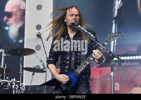 Andy Sneap von Judas Priest live beim Scorpions & Friends Coming Home -Jubiläumskonzert in der Heinz von Heiden Arena. Hanovre, 05.07.2025 *** Andy Sneap de Judas Priest en live au concert anniversaire des Scorpions Friends Coming Home au Heinz von Heiden Arena Hanovre, 05 07 2025 Foto :Xu.xStammx/xFuturexImagex judas 5770 Banque D'Images