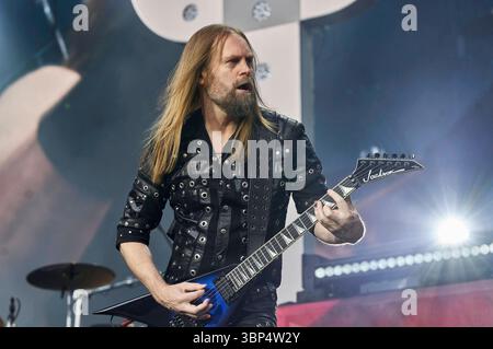 Andy Sneap von Judas Priest live beim Scorpions & Friends Coming Home -Jubiläumskonzert in der Heinz von Heiden Arena. Hanovre, 05.07.2025 *** Andy Sneap de Judas Priest en live au concert anniversaire des Scorpions Friends Coming Home au Heinz von Heiden Arena Hanovre, 05 07 2025 Foto :Xu.xStammx/xFuturexImagex judas 5771 Banque D'Images