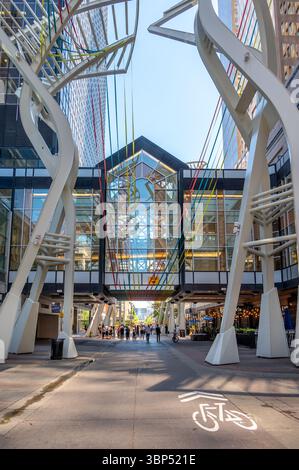 Calgary (Alberta) - 29 juin 2025 : regard le long de l'avenue Stephen à Calgary (Alberta). Banque D'Images