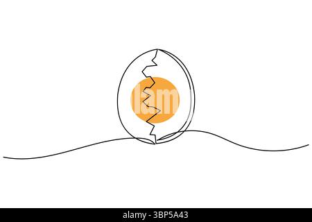 Illustration simple d'oeufs de pâques dans un style d'art de ligne continue isolé sur fond blanc Illustration de Vecteur