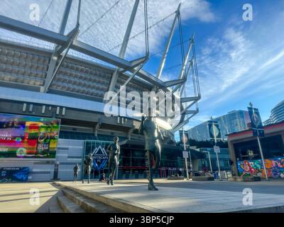 Vancouver, C.-B. - 16 novembre 2023 : le mémorial de Terry Fox à l'extérieur du BC place Stadium au centre-ville de Vancouver Banque D'Images