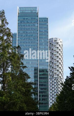 Gratte-ciel de bureaux et résidentiels à Canary Wharf, Londres Angleterre Royaume-Uni Banque D'Images