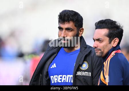 Edgbaston, Birmingham, Royaume-Uni. 6 juillet 2025. Deuxième Rothesay Cricket test, jour 5, Angleterre contre Inde ; Jasprit Bumrah of India Credit : action plus Sports/Alamy Live News Banque D'Images