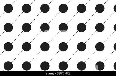Grand motif sans couture de point ovale noir sur fond blanc pour l'impression Illustration de Vecteur