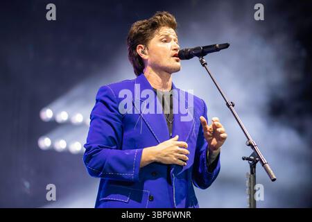 Halifax, Angleterre, 6 juillet 2025. The script se produit au Piece Hall à Halifax. Crédit : Izzy Clayton/Alamy Live News Banque D'Images
