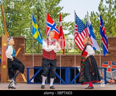 Highland Ranch, Colorado - 30 juin 2025 : Festival scandinave de la mi-été au Colorado, un événement annuel passionnant qui célèbre un scandinave unique Banque D'Images