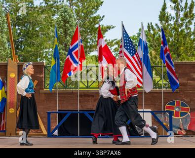 Highland Ranch, Colorado - 30 juin 2025 : Festival scandinave de la mi-été au Colorado, un événement annuel passionnant qui célèbre un scandinave unique Banque D'Images