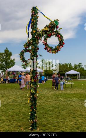 Highland Ranch, Colorado - 30 juin 2025 : Festival scandinave de la mi-été au Colorado, un événement annuel passionnant qui célèbre un scandinave unique Banque D'Images