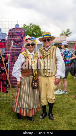 Highland Ranch, Colorado - 30 juin 2025 : Festival scandinave de la mi-été au Colorado, un événement annuel passionnant qui célèbre un scandinave unique Banque D'Images