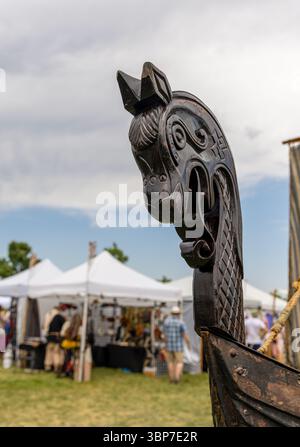 Highland Ranch, Colorado - 30 juin 2025 : Festival scandinave de la mi-été au Colorado, un événement annuel passionnant qui célèbre un scandinave unique Banque D'Images