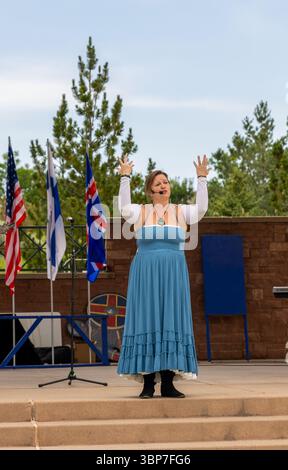 Highland Ranch, Colorado - 30 juin 2025 : Festival scandinave de la mi-été au Colorado, un événement annuel passionnant qui célèbre un scandinave unique Banque D'Images