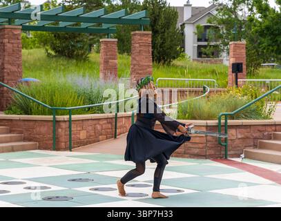 Highland Ranch, Colorado - 30 juin 2025 : Festival scandinave de la mi-été au Colorado, un événement annuel passionnant qui célèbre un scandinave unique Banque D'Images