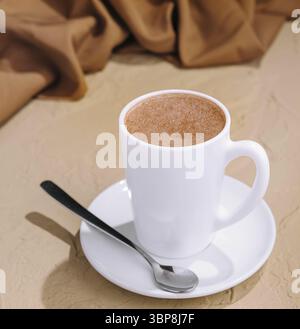 Nourriture, café dans une vue de dessus de White Cup Banque D'Images