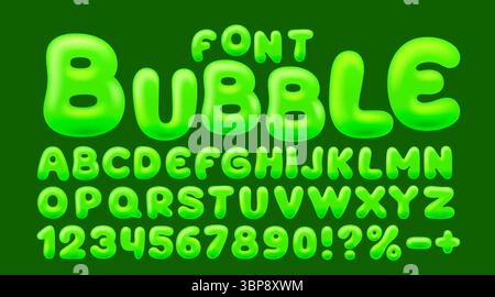 Police Bubble gum, brossez des bonbons. Alphabet anglais et signe de chiffres. Vecteur Illustration de Vecteur