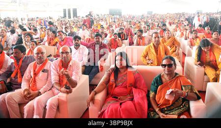 Patna, Inde. 06 juillet 2025. PATNA, INDE - 6 JUILLET : rassemblement autour de Gandhi Maidan pendant Sanatan Mahakumbh le 6 juillet 2025 à Patna, Inde. (Photo de Santosh Kumar/Hindustan Times/Sipa USA ) crédit : Sipa USA/Alamy Live News Banque D'Images