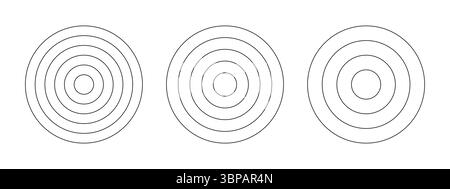 Ensemble de cercles concentriques de grilles polaires. Roue de la vie ou tracker d'habitudes. Collection de diagrammes circulaires divisés en segments. Papier quadrillé polaire vierge Illustration de Vecteur