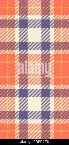 Textile de fond de motif stylisé, plaid en tissu tartan géométrique. Vecteur de texture pique-nique vérification sans couture dans la palette de couleurs rouge et papaye fouet. Illustration de Vecteur