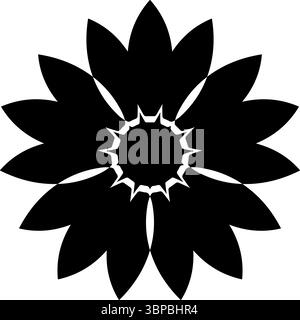 icône de silhouette florale abstraite noire Illustration de Vecteur
