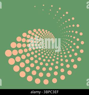 Forme en pointillés vortex. Motif artistique géométrique minimal. Élément de conception à la mode pour cadre de frontière, logo, tatouage, symbole, web, tirages, affiches, gabarit Illustration de Vecteur