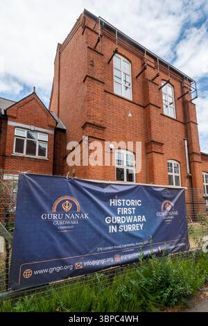 Guru Nanak Gurdwara à Camberley, Surrey, Angleterre, Royaume-Uni, centre spirituel sikh sikhs sikhisme qui a ouvert en 2025 Banque D'Images