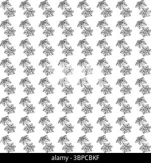 Fleurs simples dans le style doodle. Motif sans couture. Illustration vectorielle. Illustration de Vecteur
